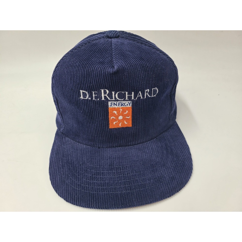 Vintage DF Richard Energy Corduroy Yupoong Snapback Hat Cap HVAC Propane Blue